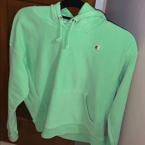 light pastel green champion hoodie